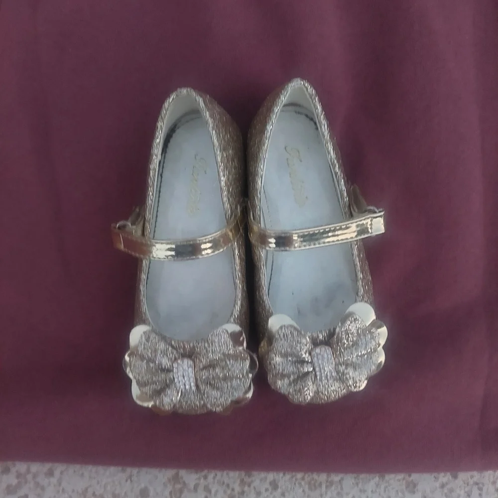 Furdeour Girls Dress shoes Mary Jane glittering 7